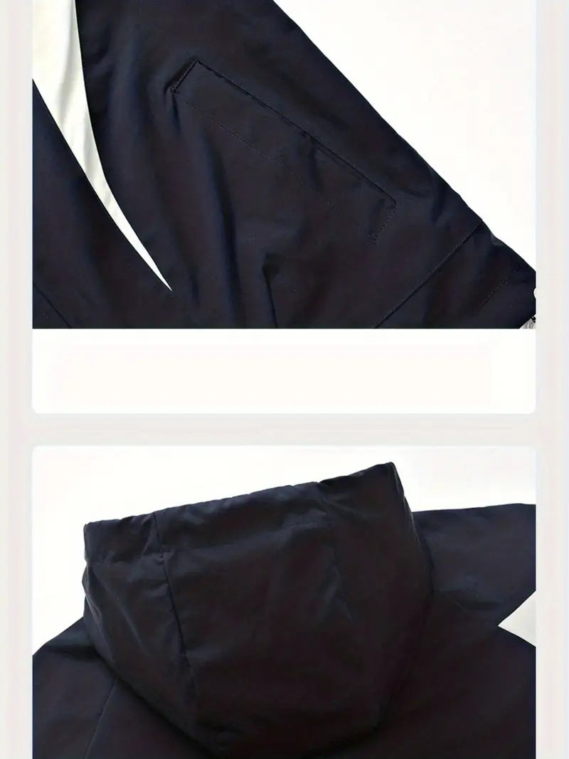 Men’s Yellow & Black Sport Windbreaker Jacket – Waterproof Lightweight Hooded Outdoor Coat