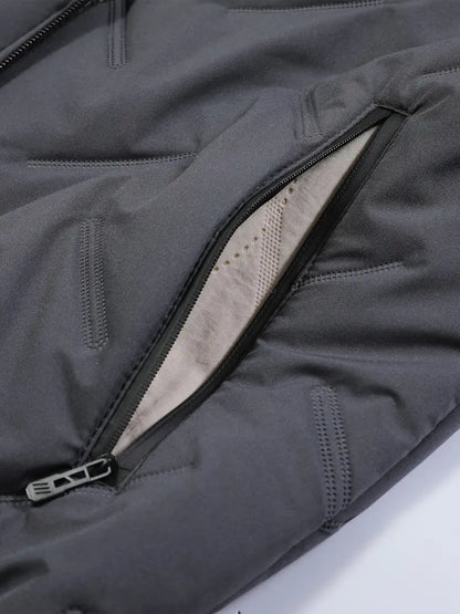 Men’s Fleece-Lined Winter Bomber Jacket – Thick Warm 100% Polyester Windproof Casual Coat (Black)