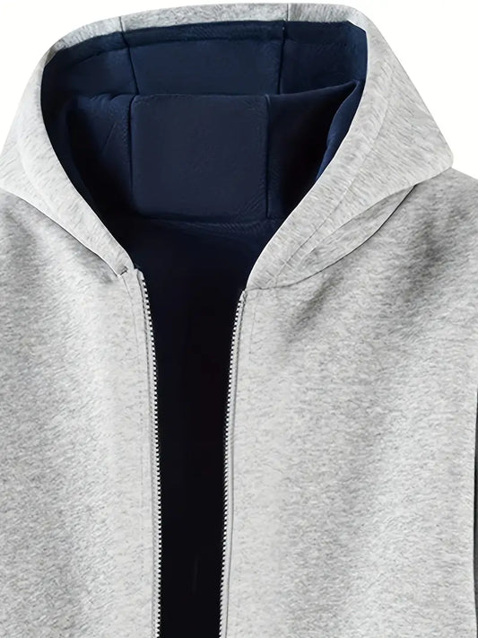 Men’s Heavyweight Fleece-Lined Zip-Up Hoodie – Thick Winter Warm Hooded Jacket